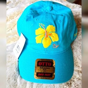 Otto Turquoise Hibiscus Relaxed-Fit Dad Hat